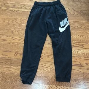 Nike Kids Black Sweatpants with White Logo